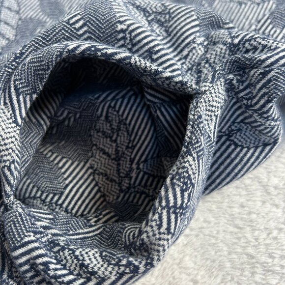 Lands' End Womens Blue Leaf Print Cotton Blend Pullover Top 2X 20W-22W Casual - Picture 6 of 9